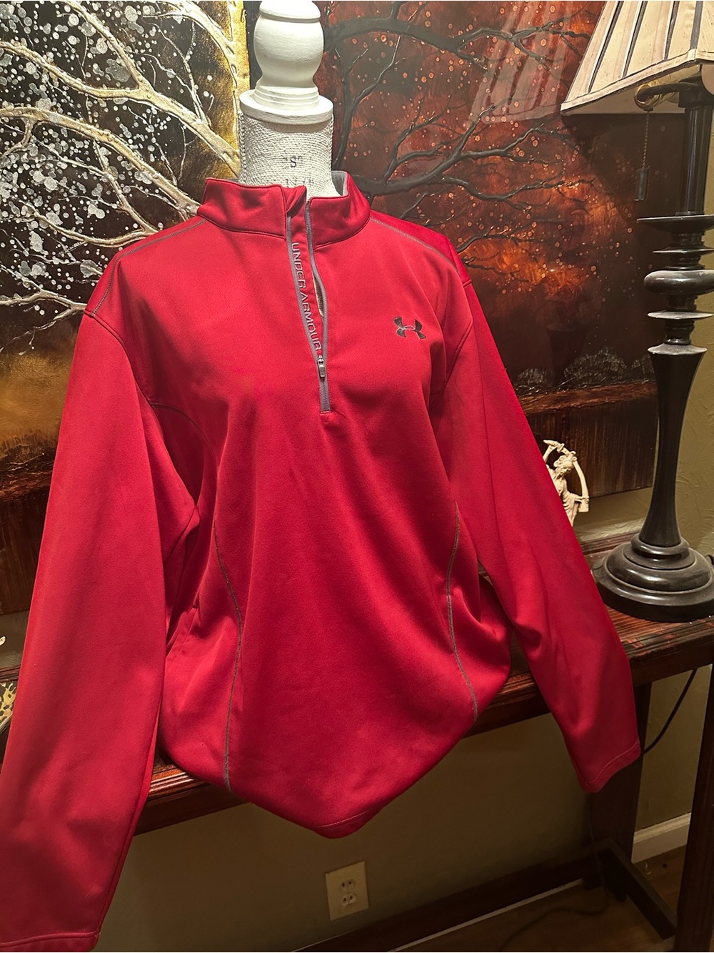 Vintage Under Armour Bold Red Half-Zip Pullover